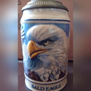 Budweiser Bald Eagle Stein w/ Pewter Lid